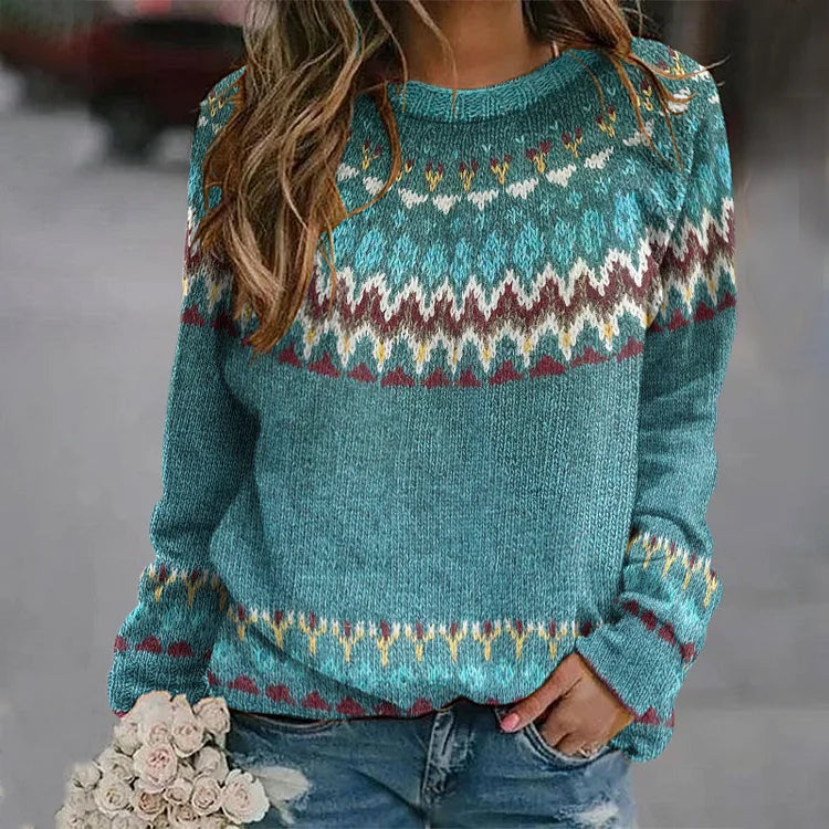 Peyton | Sweatshirt confortable à motif rétro de vagues