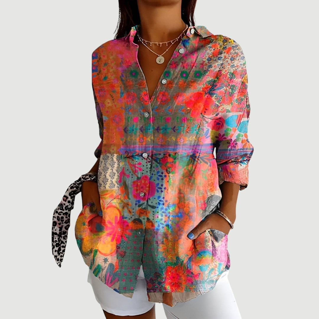 Lisa | Artistieke Bloemen Blouse