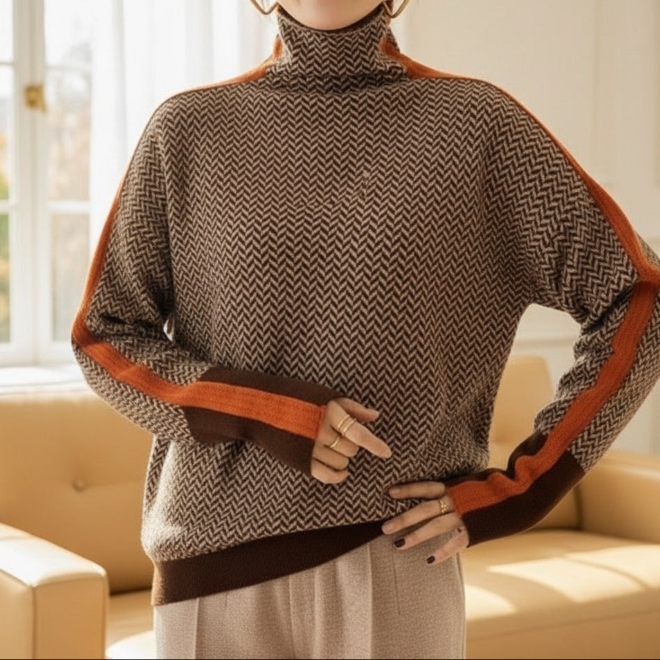 Norcia | Herringbone Luxe Turtleneck