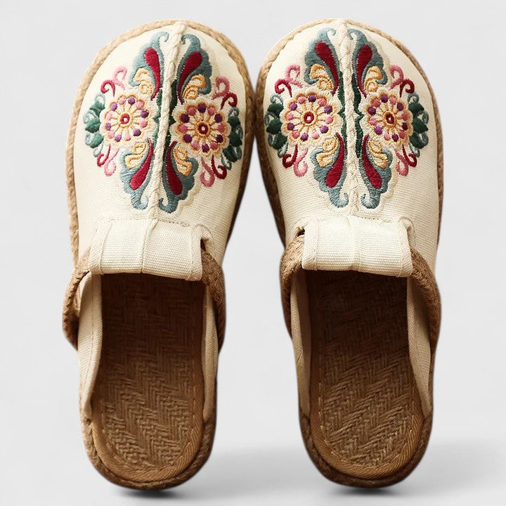 Patricia | Comfortable Handmade Floral Mules