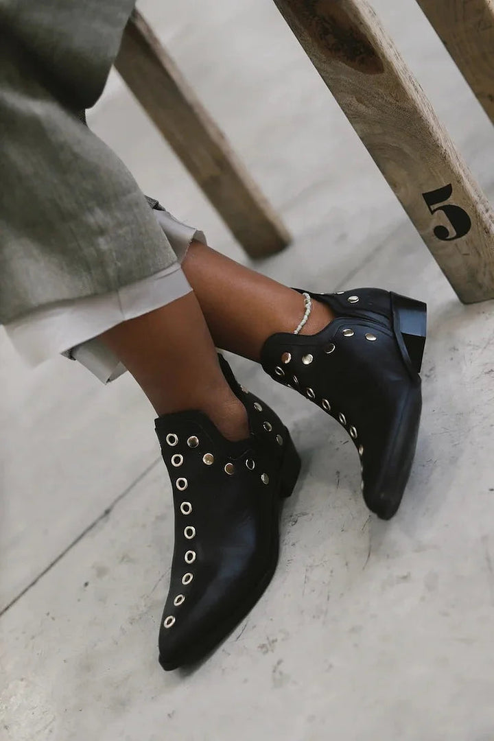 Brenda | Studded Pointed Toe Ankle Boot