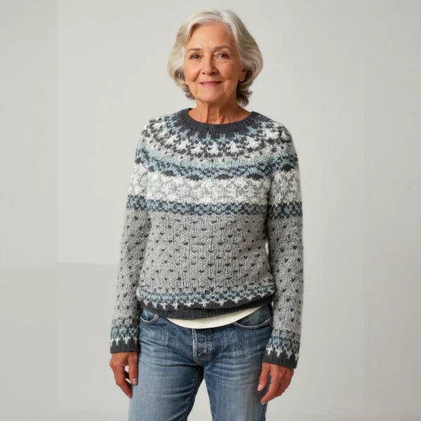 Sarah | Cozy Icelandic Crewneck Knit Sweater