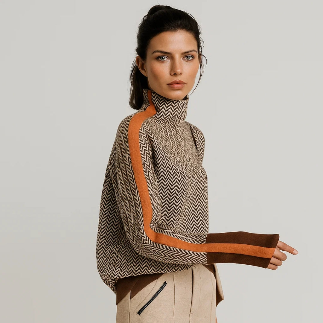 Martina | Cozy High Neck Knit Sweater