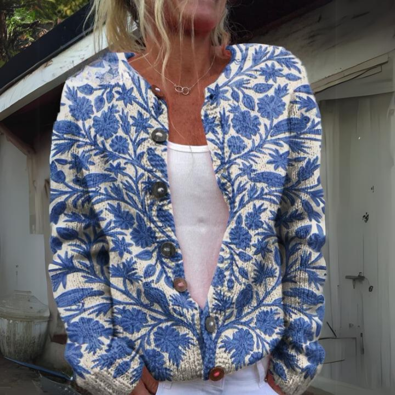 Leilani™ - Cozy and Elegant Floral Print Cardigan