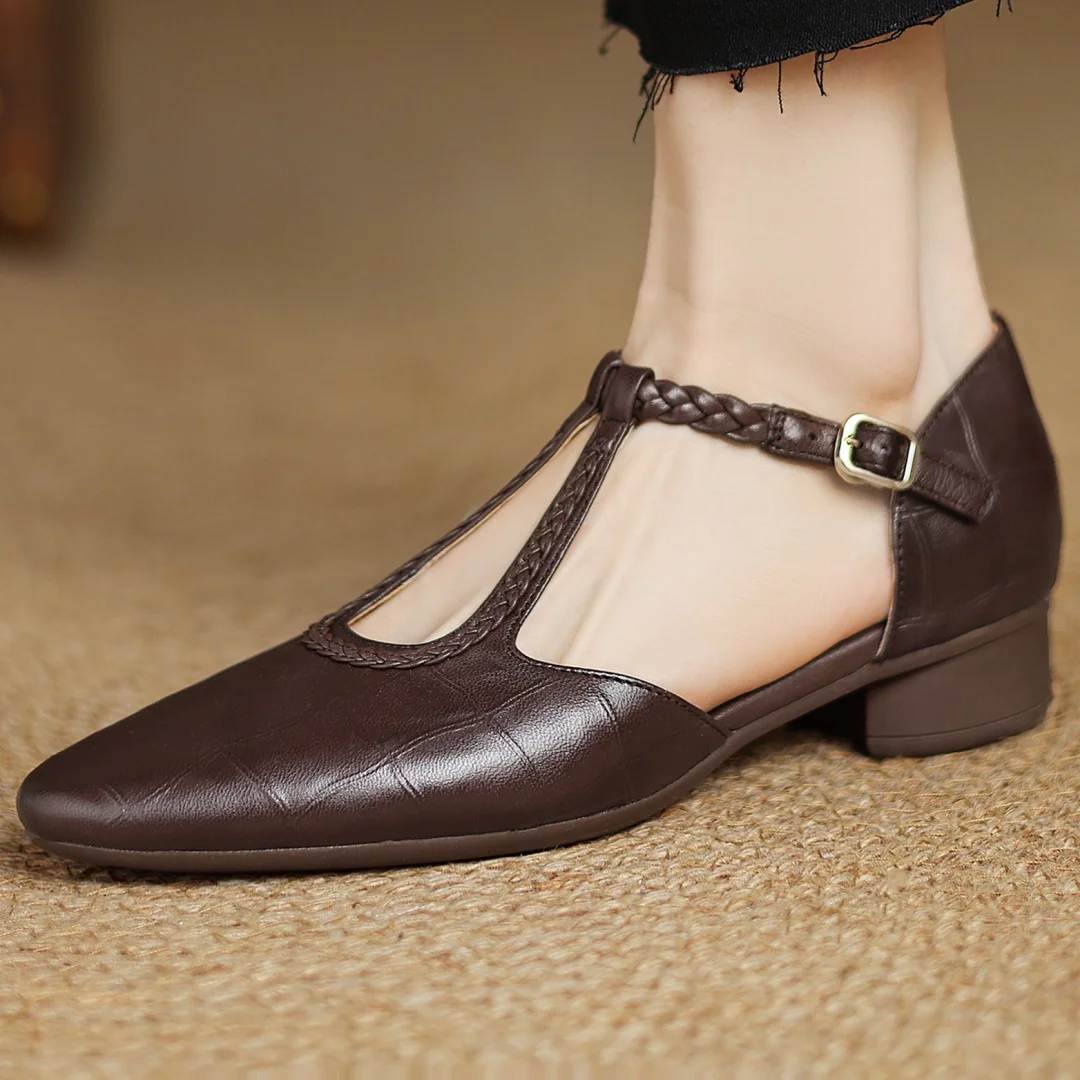 Annie Kepa Leather Mary Jane Shoes