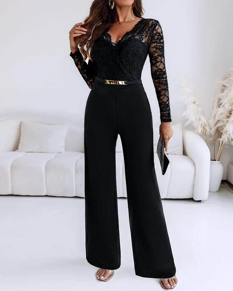 Thea  | Long-Sleeved Jumpsuit with Zipper at the Back