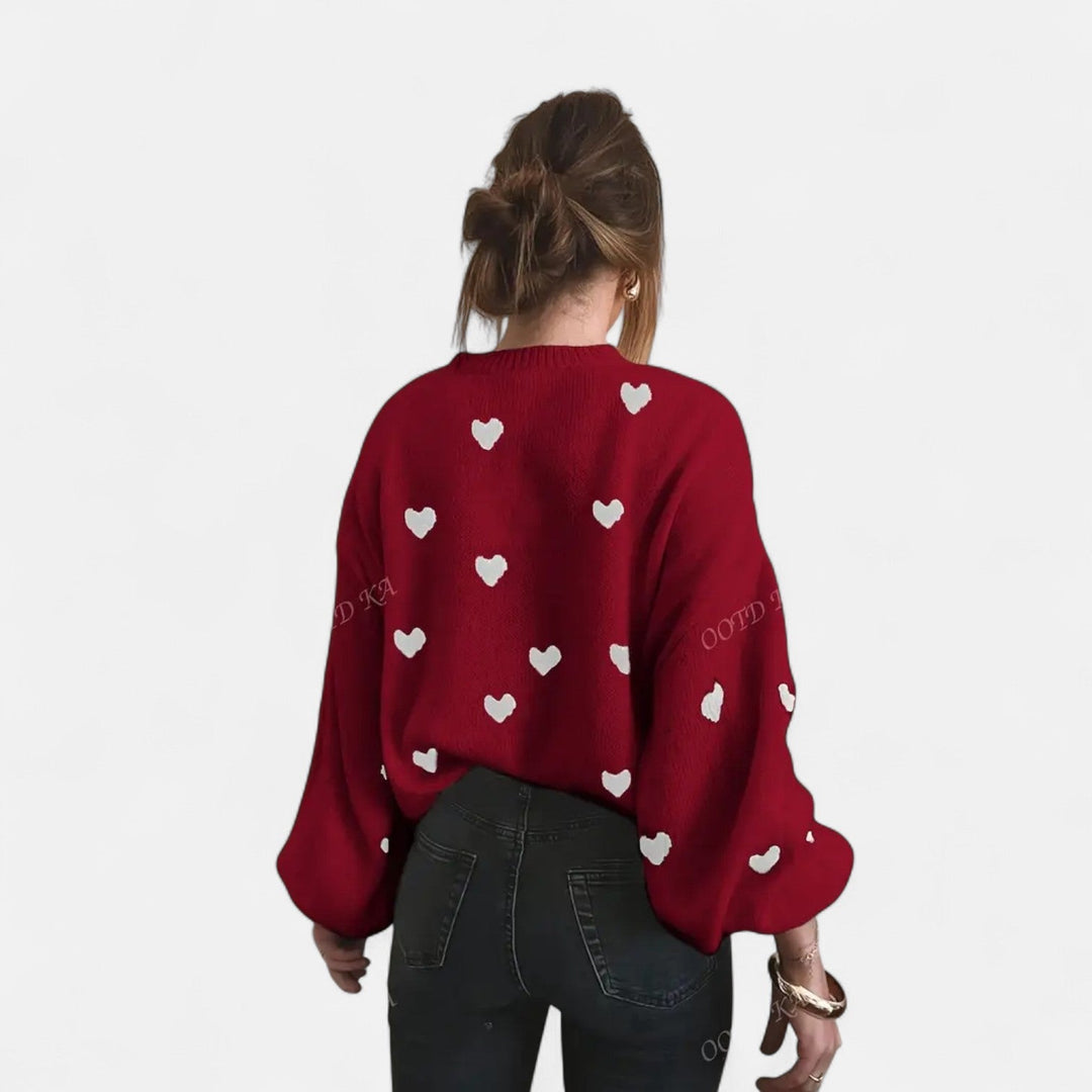 Hearts Knit Wool Sweater by Isla