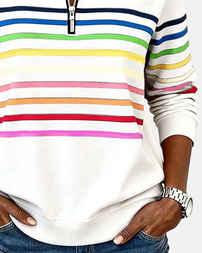 Vienna | Colorful Striped Zip-Up Hoodie