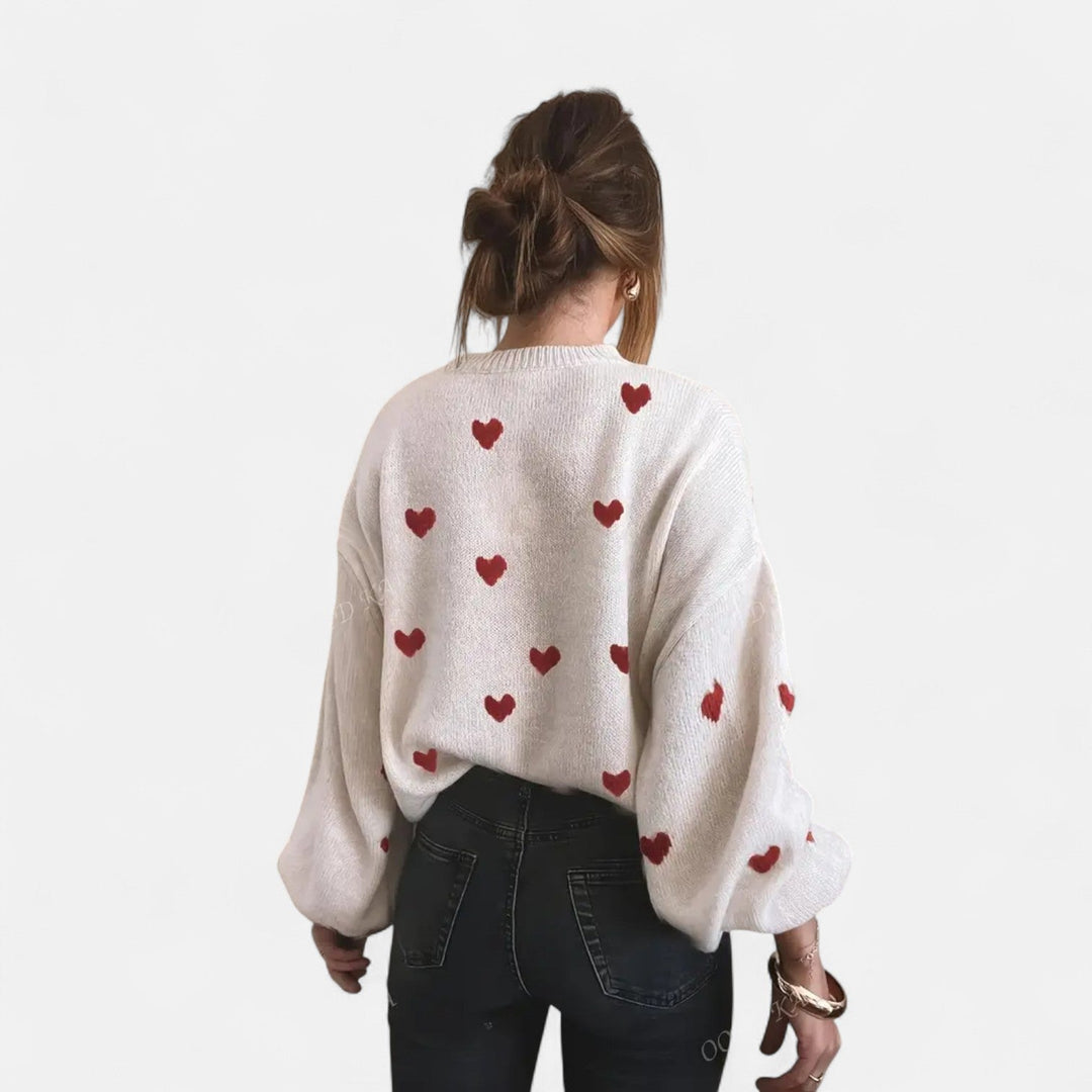 Hearts Knit Wool Sweater by Isla
