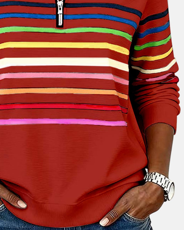 Vienna | Colorful Striped Zip-Up Hoodie