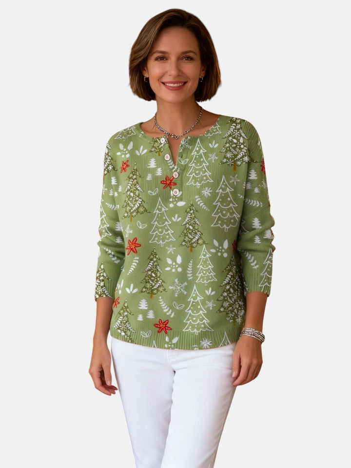 Sofie | Button-Detail Christmas Sweater