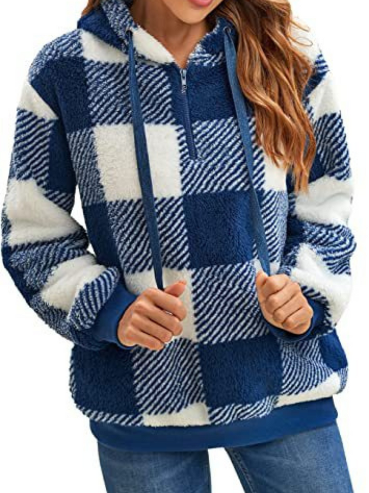 Nicole | Plaid Fleece Hoodie
