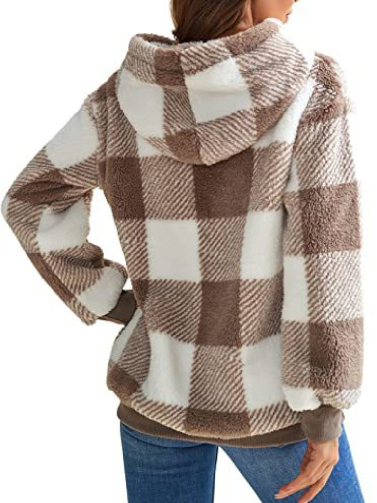 Nicole | Plaid Fleece Hoodie