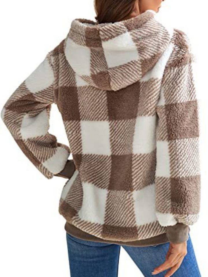 Nicole | Plaid Fleece Hoodie