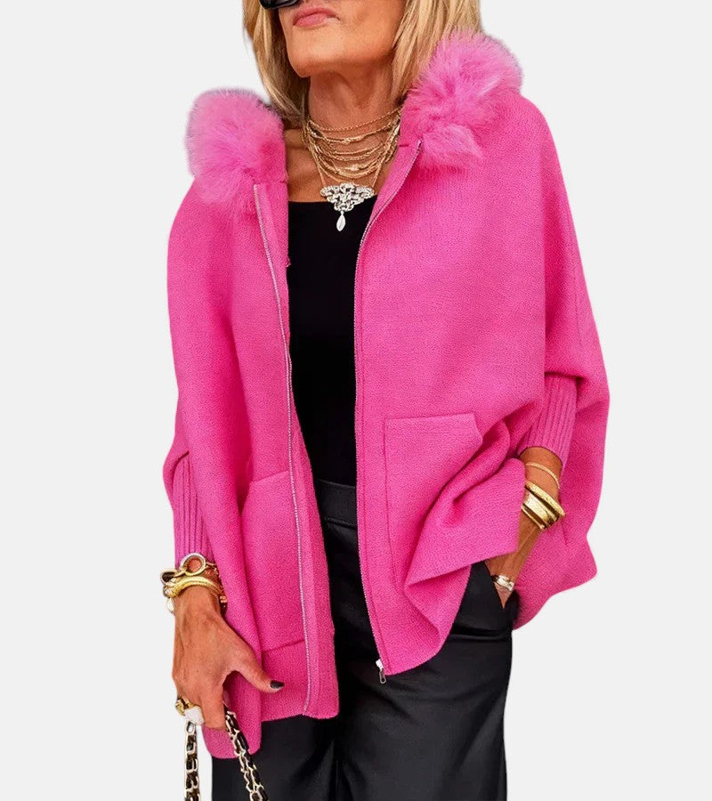 Molly | Casual Hooded Coat with Fur Collar