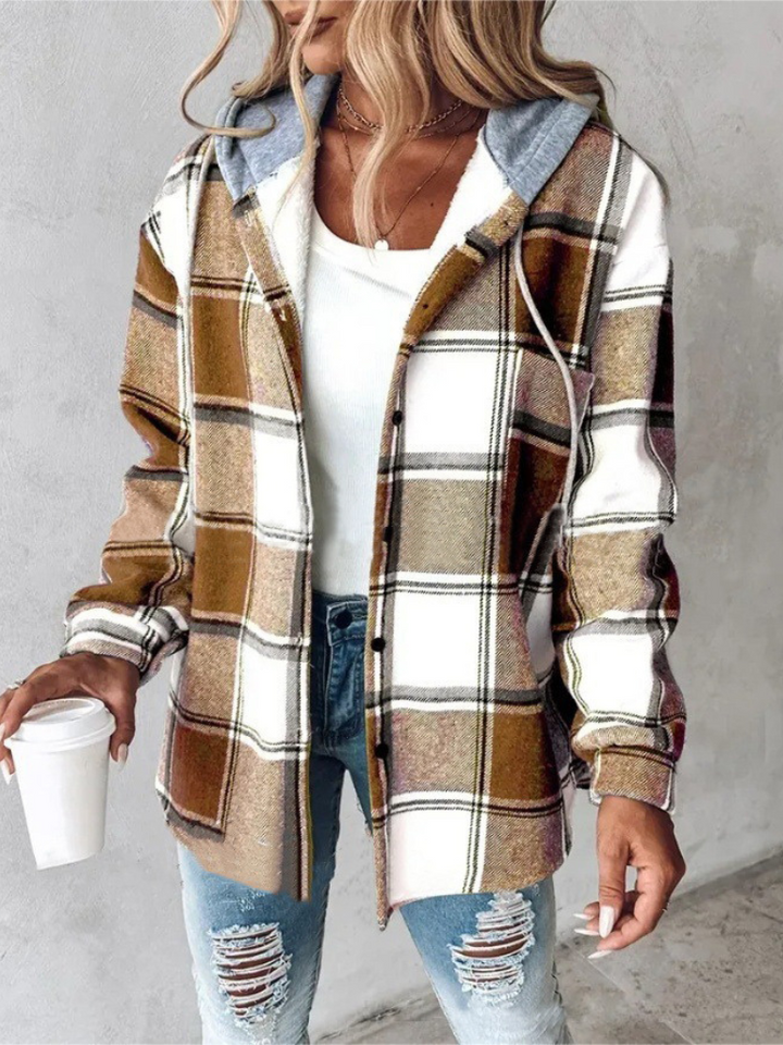 Camden Plaid Hooded Shirt Jacket