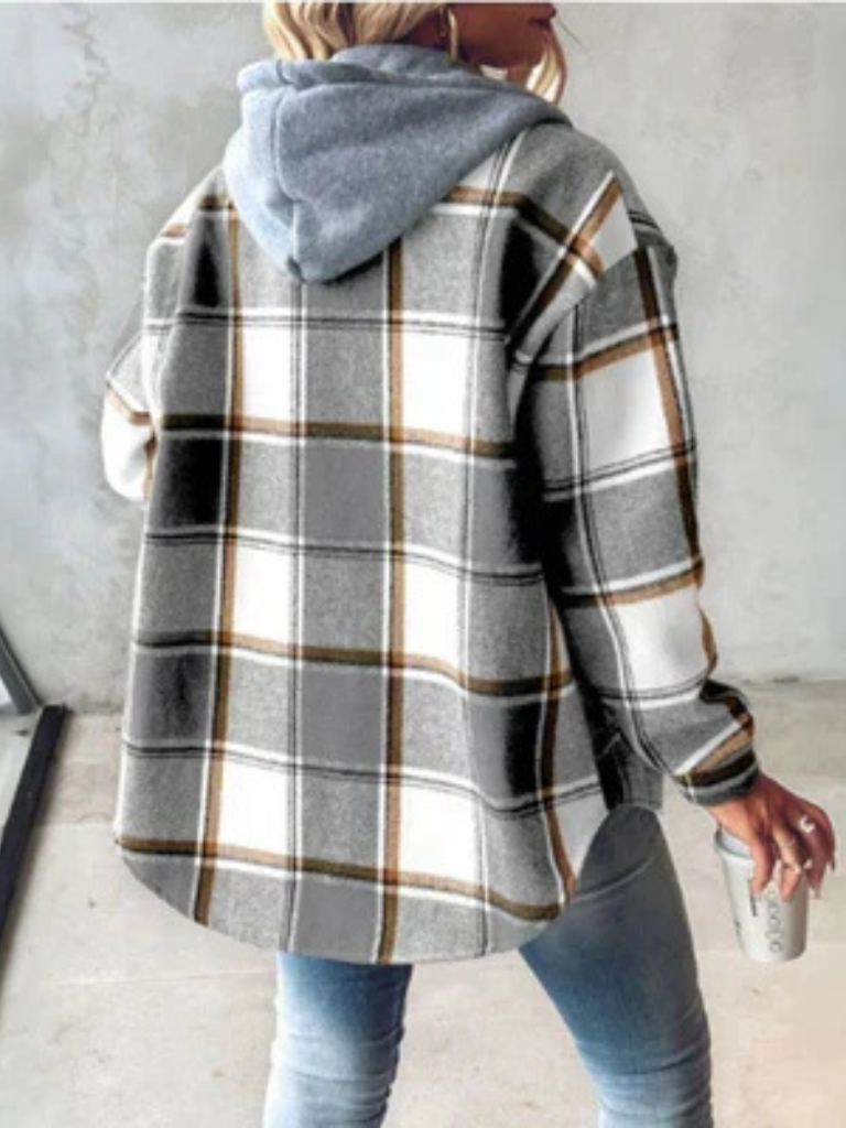 Camden Plaid Hooded Shirt Jacket