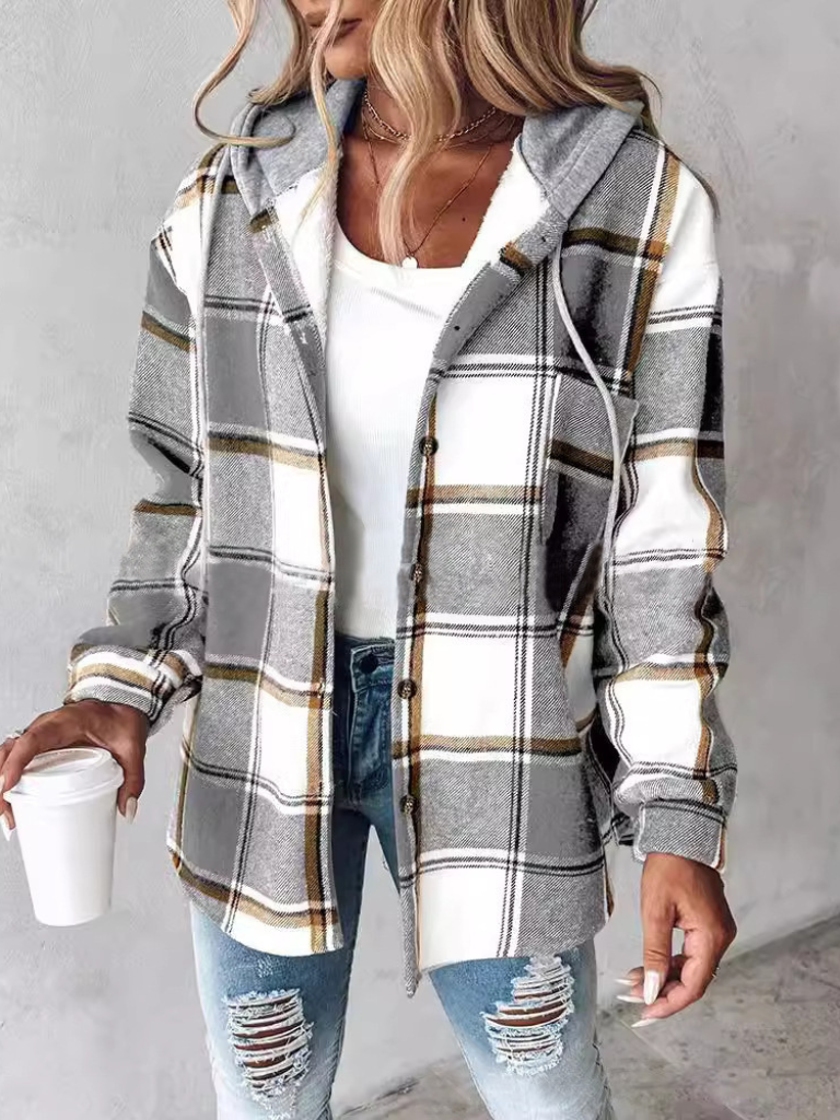 Camden Plaid Hooded Shirt Jacket