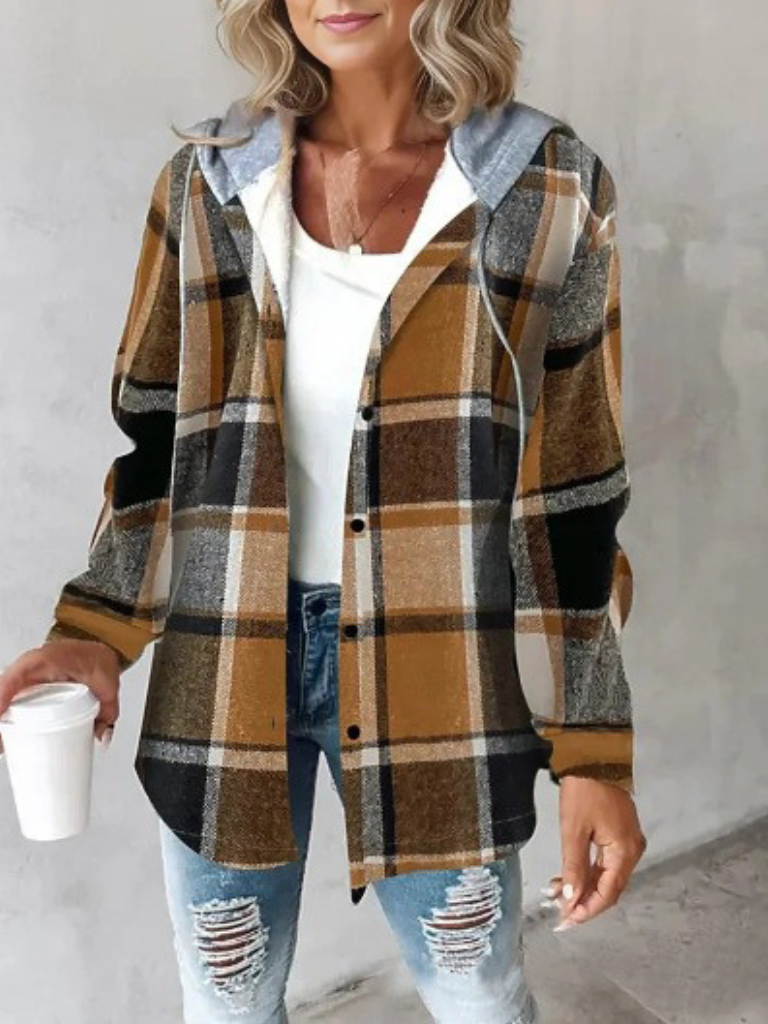Camden Plaid Hooded Shirt Jacket