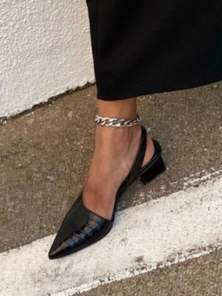 Mae | Slingback Heels with Croc Texture