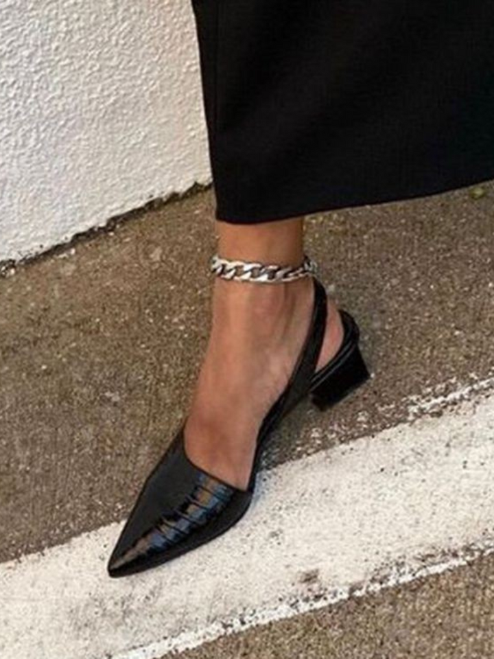 Mae | Slingback Heels with Croc Texture