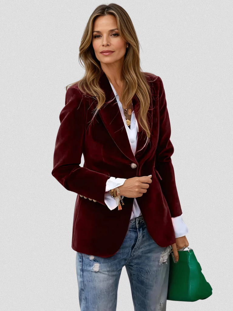 Luna | Tailored Velvet Blazer in Slim Fit