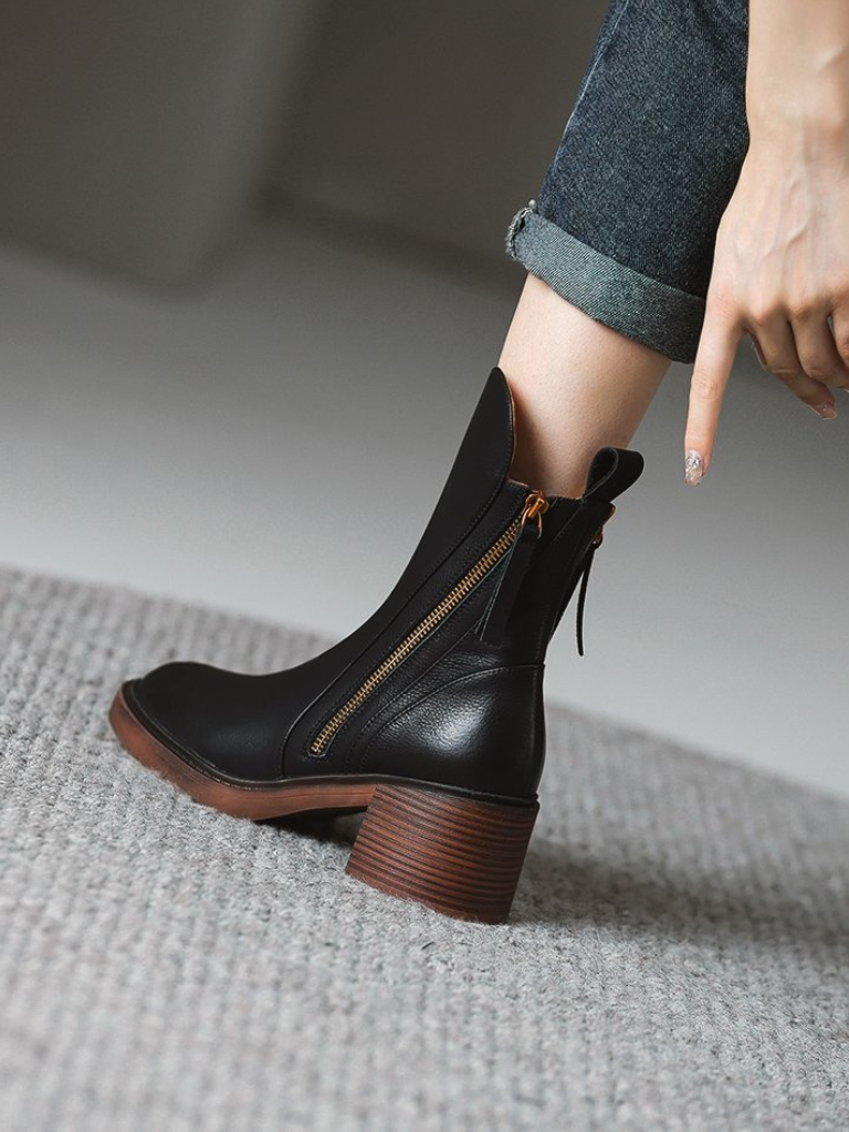 Barbara | Chunky Heel Ankle Boots