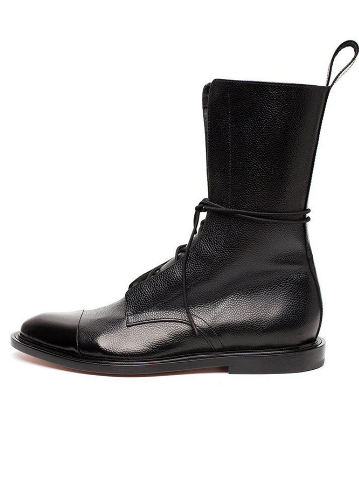Victoria | Sleek Lace-Up Ankle Boots