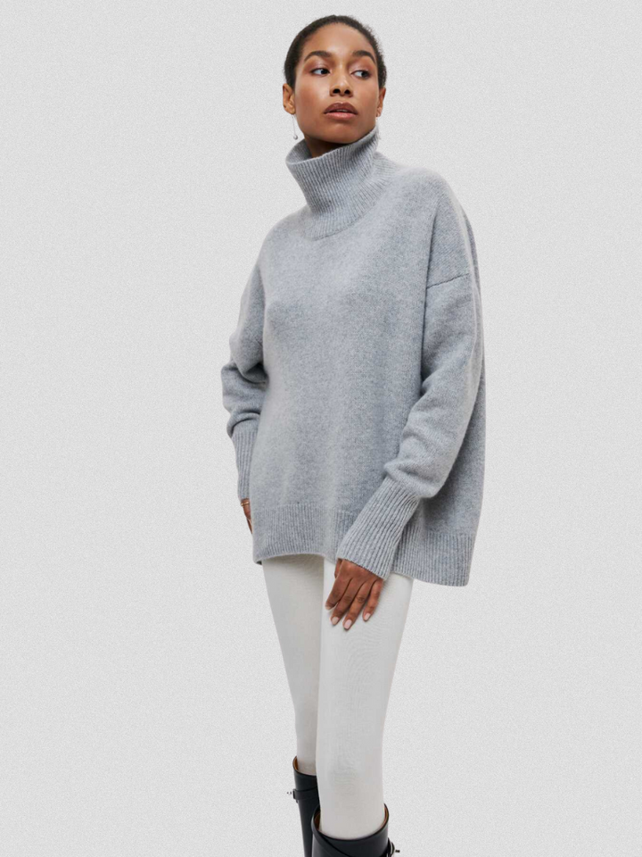 Elena | Cozy High-Collar Knit Pullover