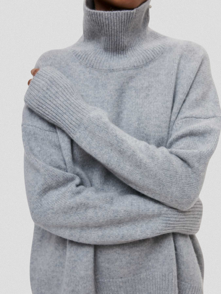 Elena | Cozy High-Collar Knit Pullover