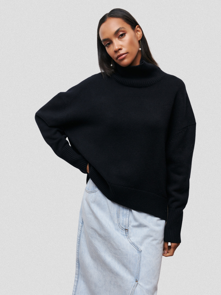 Elena | Cozy High-Collar Knit Pullover