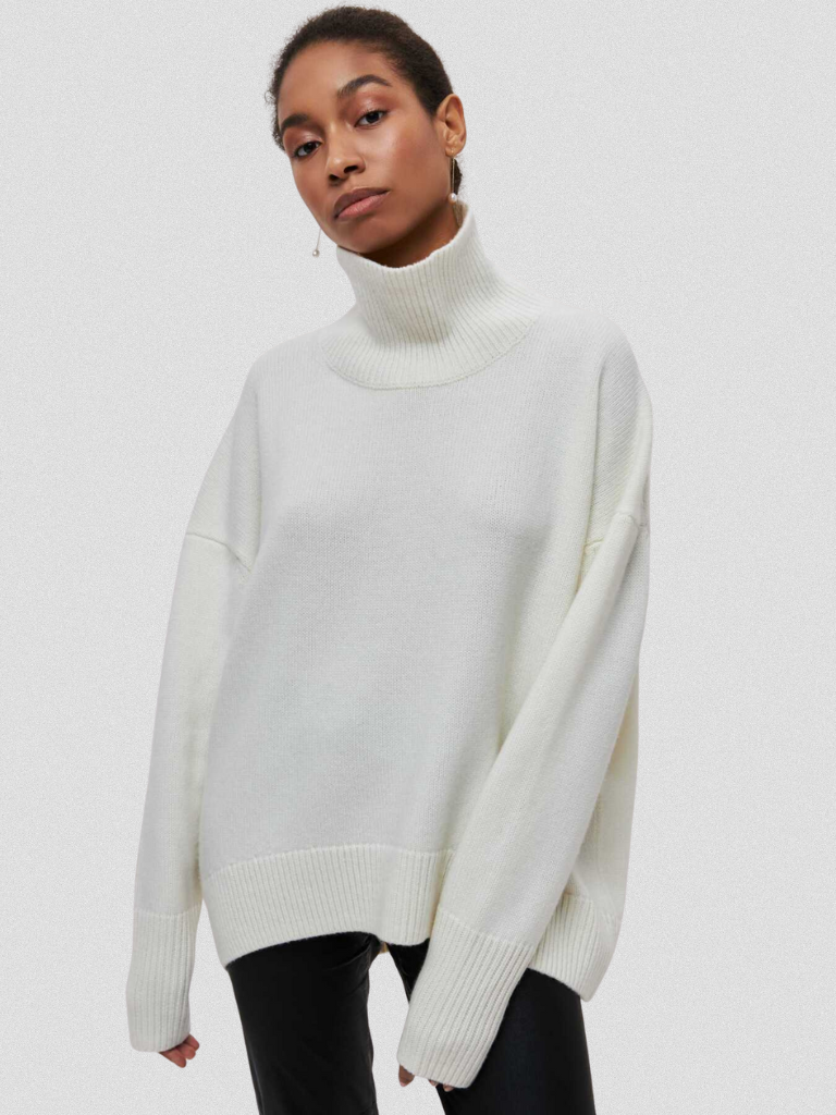 Elena | Cozy High-Collar Knit Pullover