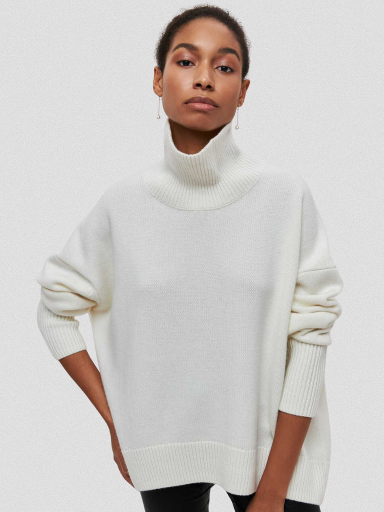 Elena | Cozy High-Collar Knit Pullover