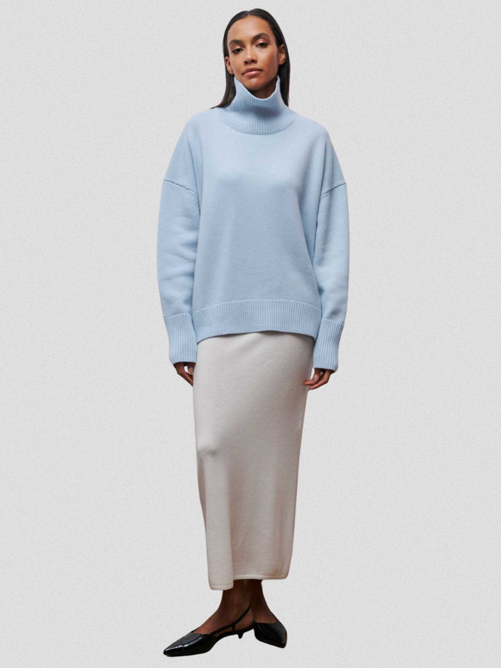 Elena | Cozy High-Collar Knit Pullover