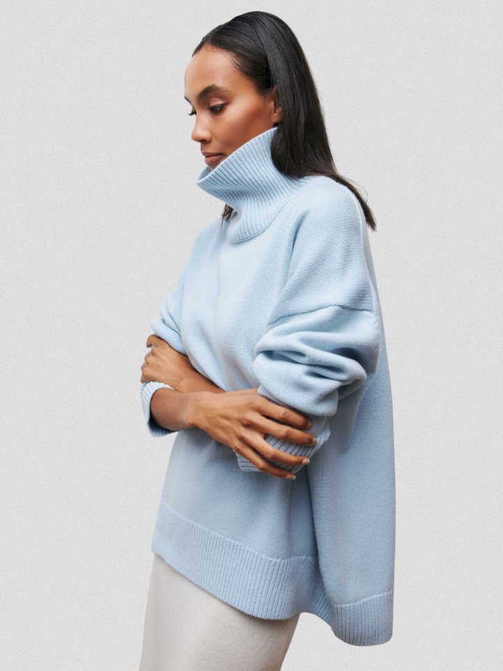 Elena | Cozy High-Collar Knit Pullover