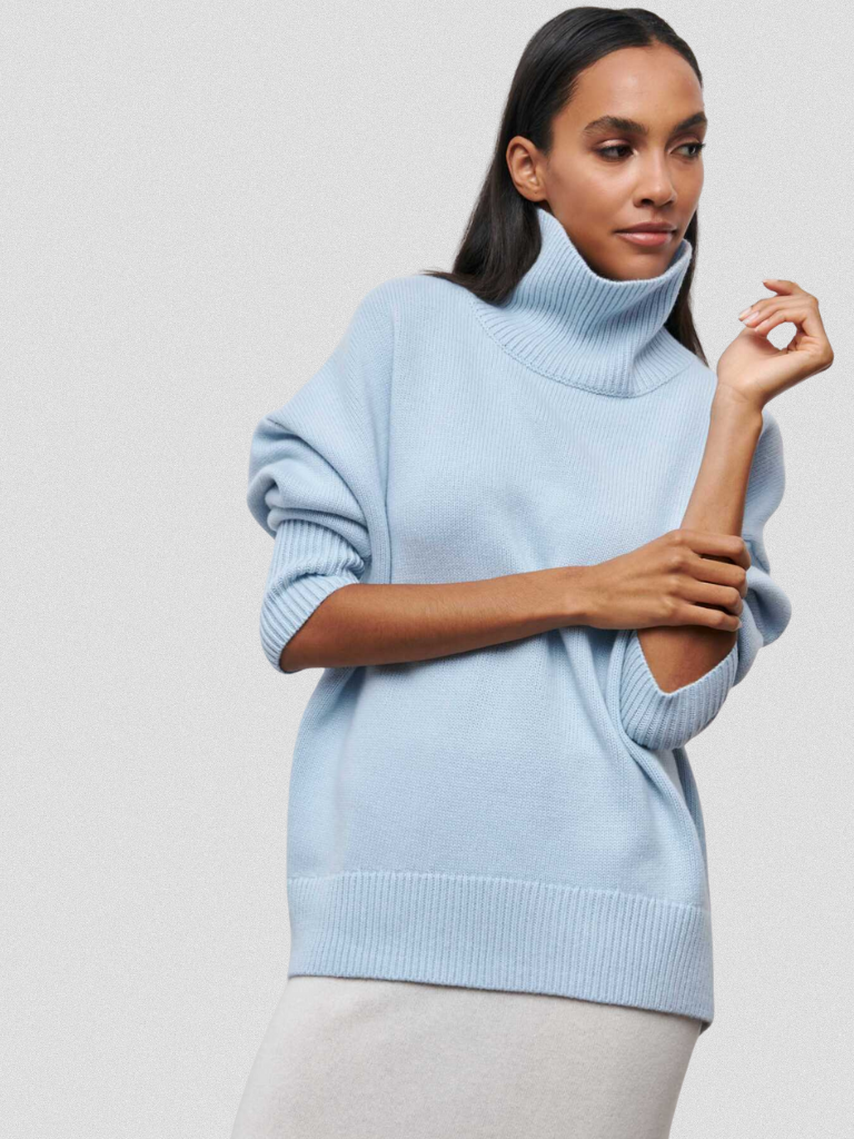 Elena | Cozy High-Collar Knit Pullover