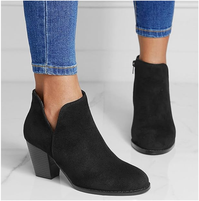Hailey | Suede-Effect Pointed Ankle Boots