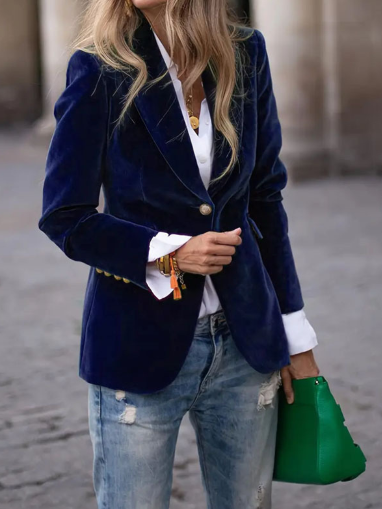 Luna | Tailored Velvet Blazer in Slim Fit