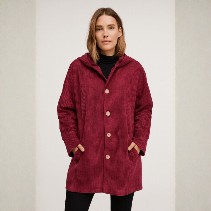 INDIE | CORDUROY HOODED COAT