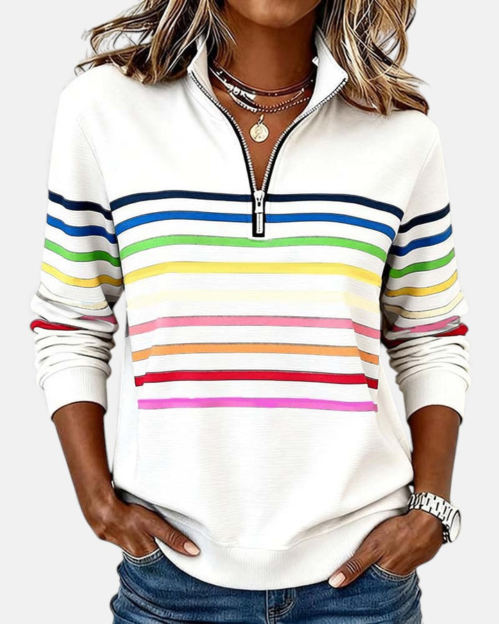 Vienna | Colorful Striped Zip-Up Hoodie