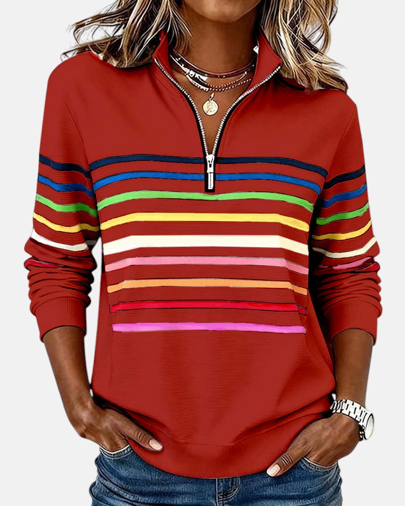 Vienna | Colorful Striped Zip-Up Hoodie