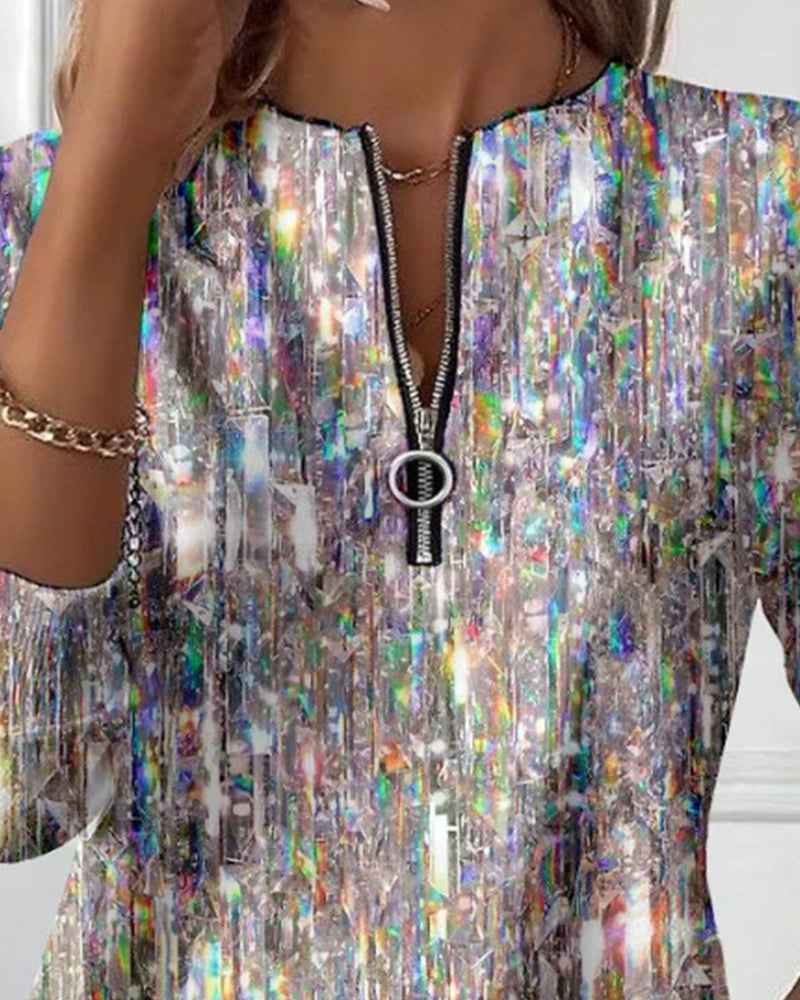 Maeve | Soft Half-Zip Printed Pullover