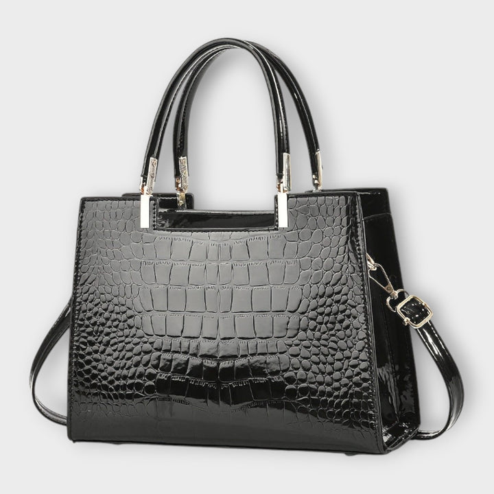Annie | Shiny Crocodile-Embossed Handbag