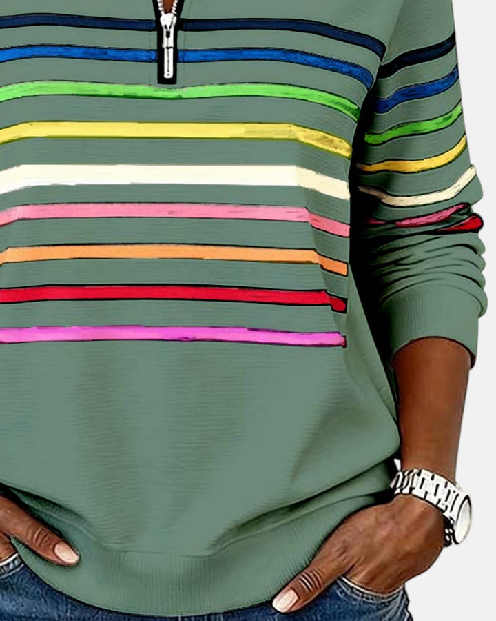 Vienna | Colorful Striped Zip-Up Hoodie