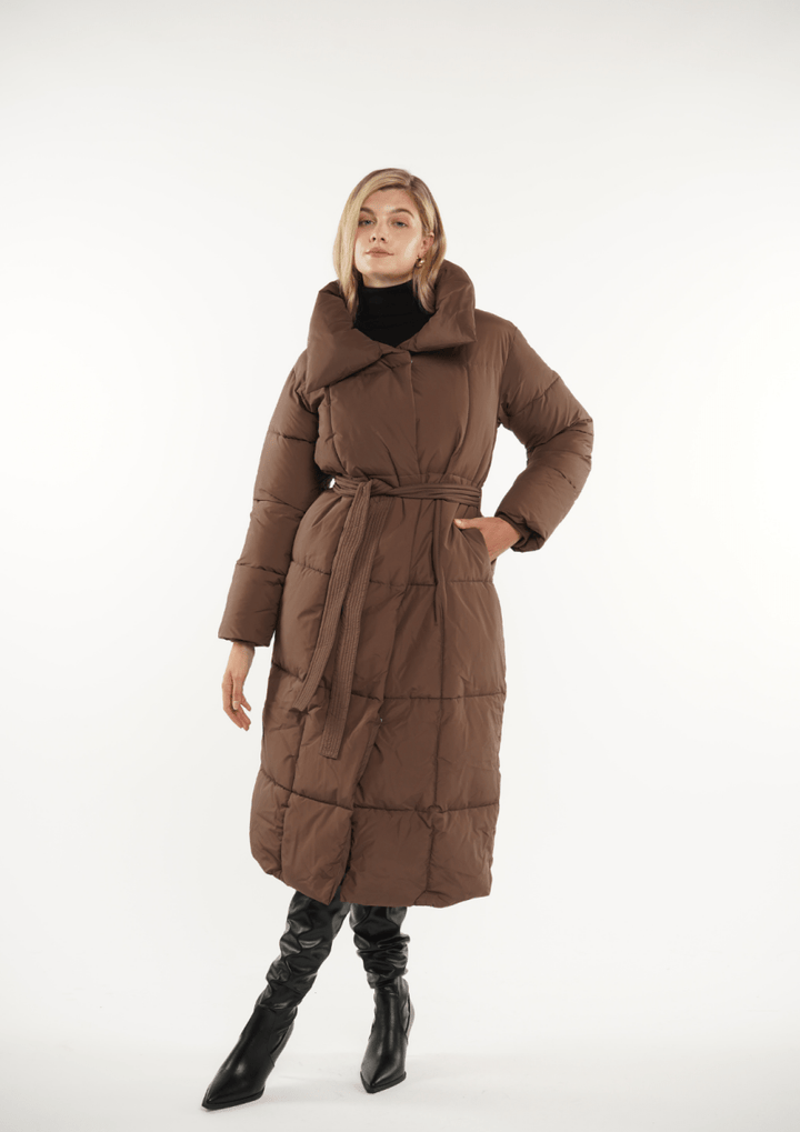 BLAIRE | OVERSIZED BULLET BUTTON PUFFER JACKET IN EXTRA LONG LENGTH