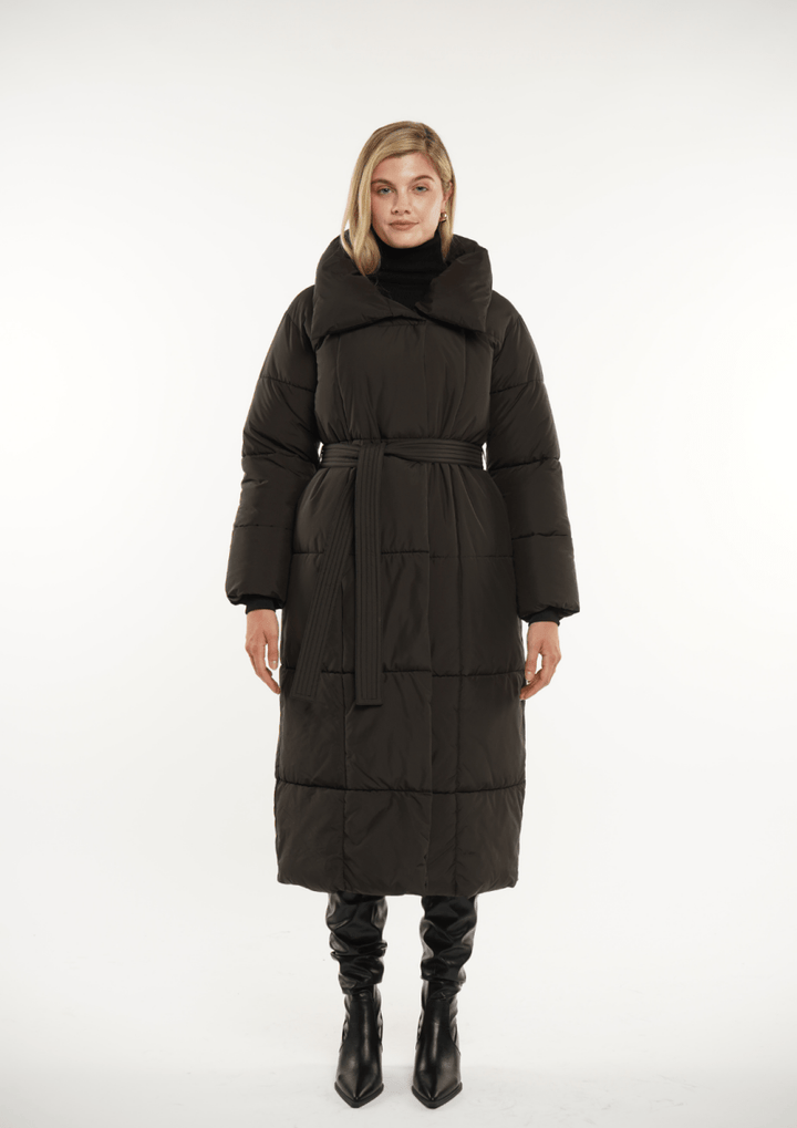 BLAIRE | OVERSIZED BULLET BUTTON PUFFER JACKET IN EXTRA LONG LENGTH