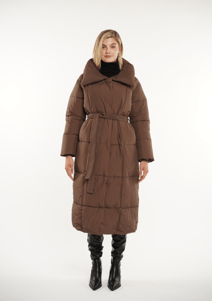 BLAIRE | OVERSIZED BULLET BUTTON PUFFER JACKET IN EXTRA LONG LENGTH