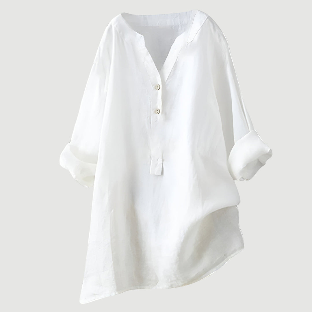 Lea | Airy linen blouse with button details