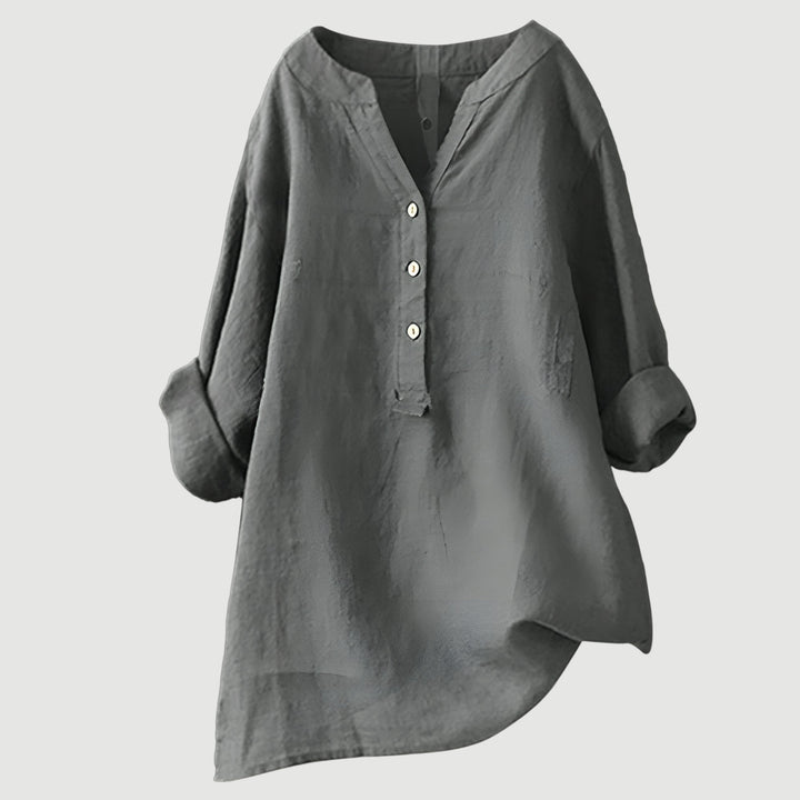 Lea | Airy linen blouse with button details