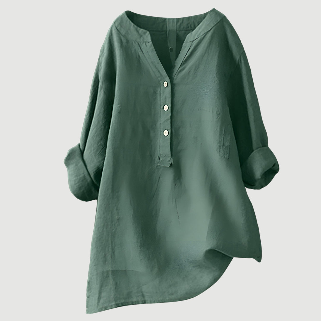 Lea | Airy linen blouse with button details